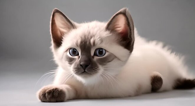 Siamese Kitty with Striking Blue Eyes