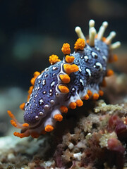 Colorful Nudibranchs Showcasing Undersea Diversity. Generative AI
