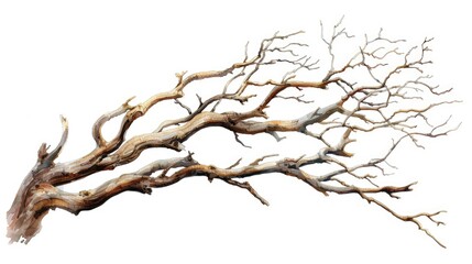 Fototapeta premium A beautiful watercolor painting of a dead tree. Perfect for nature-themed designs