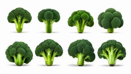broccoli isolated on white background with clipping path and full depth of field