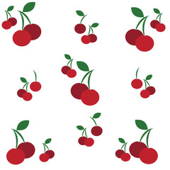Cherry seamless pattern. vector illustration for print, backgrounds, wallpaper, wrapping paper and fabric   