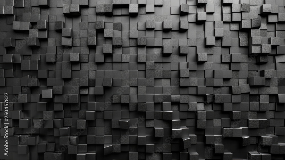 Poster black and white photo of arranged cubes. suitable for design projects