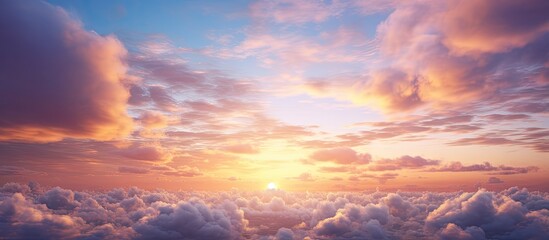 Spectacular Sky During Sunset Captured From an Airplane Window