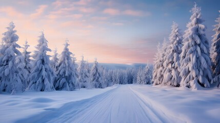 雪の山道