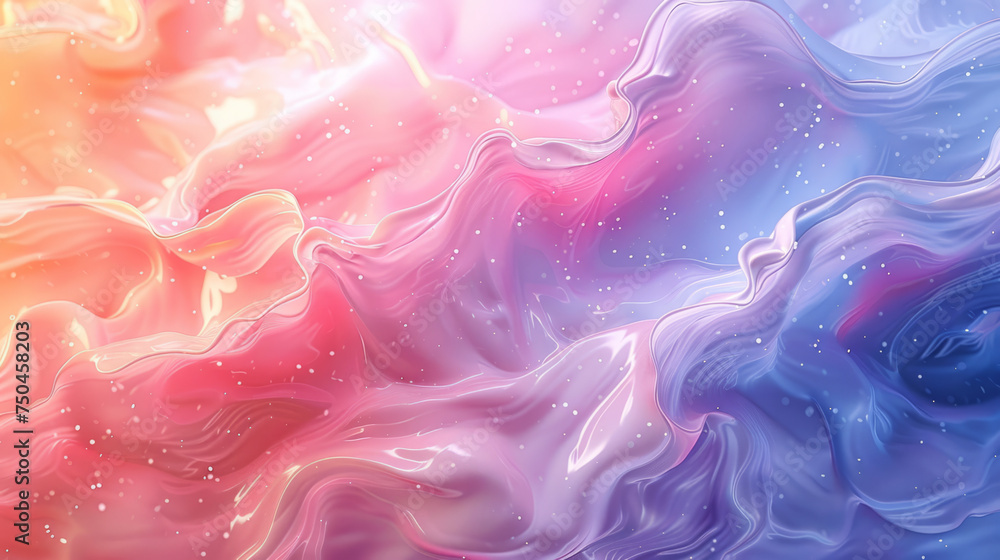 Aufkleber abstract colorful background with a vibrant swirling design resembling liquid or silk fabric, with s
