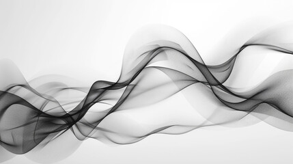 Elegant black and white abstract wave background with dynamic wavy stripes