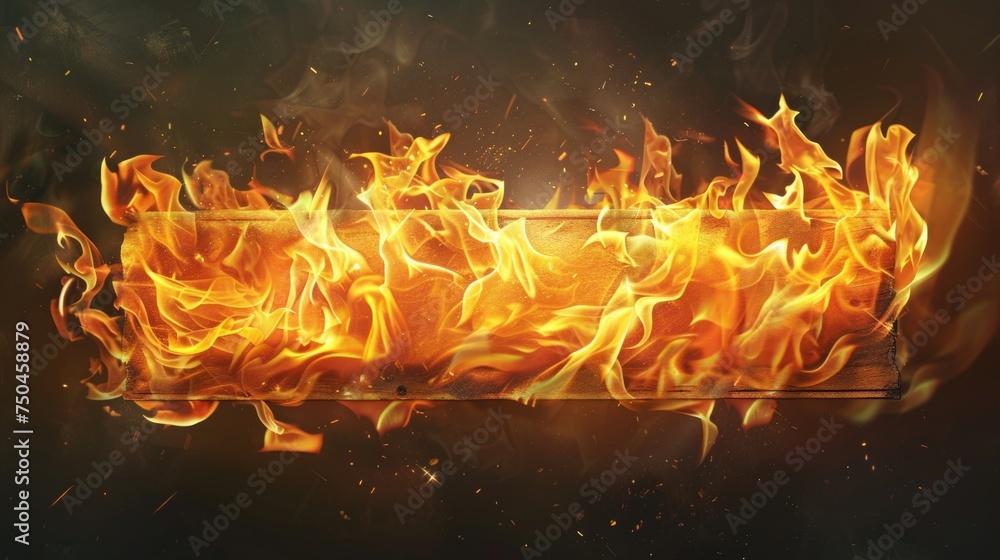 Poster a fiery blaze floating in mid-air, suitable for dramatic and dynamic concepts