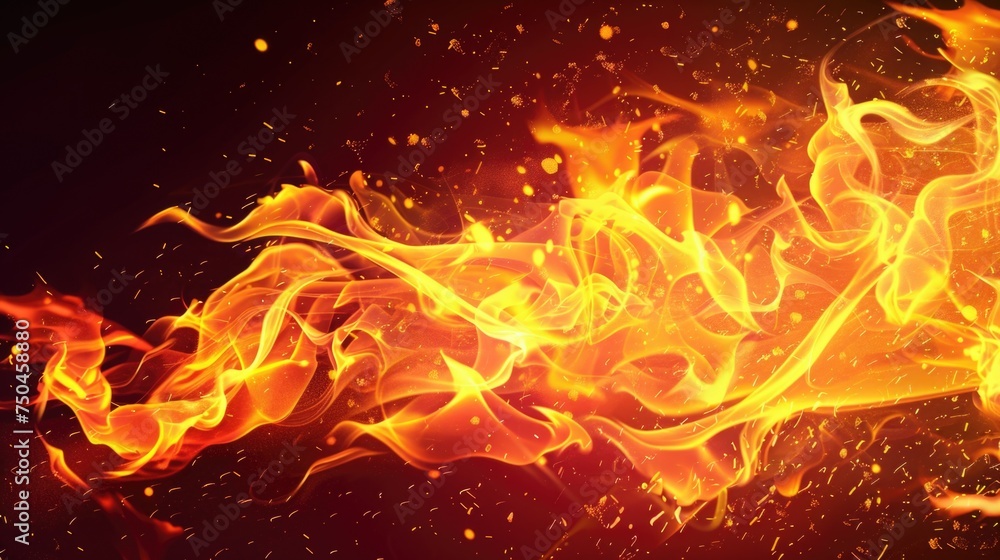 Poster a close up of a fire on a black background. suitable for various design projects