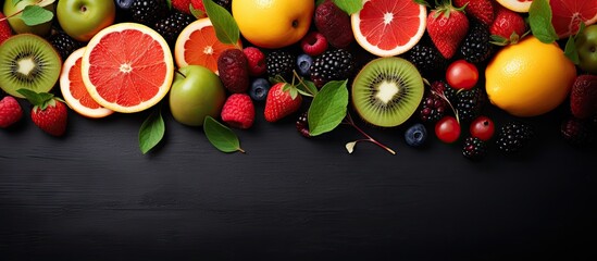 Vibrant Assortment of Nutrient-Rich Fruits to Energize a Healthy Lifestyle and Aid in Weight Loss - obrazy, fototapety, plakaty