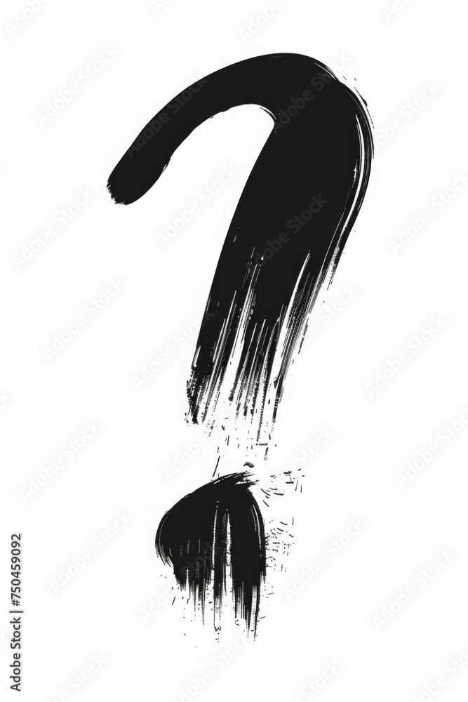 Aufkleber Simple black and white image of a question mark. Suitable for various projects