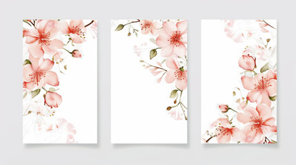 Elegant floral art templates for wedding and birthday invitation designs