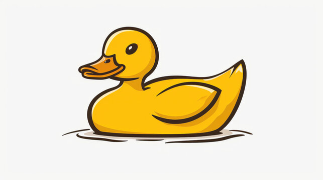 Simple illustration of a golden duck isolated against white