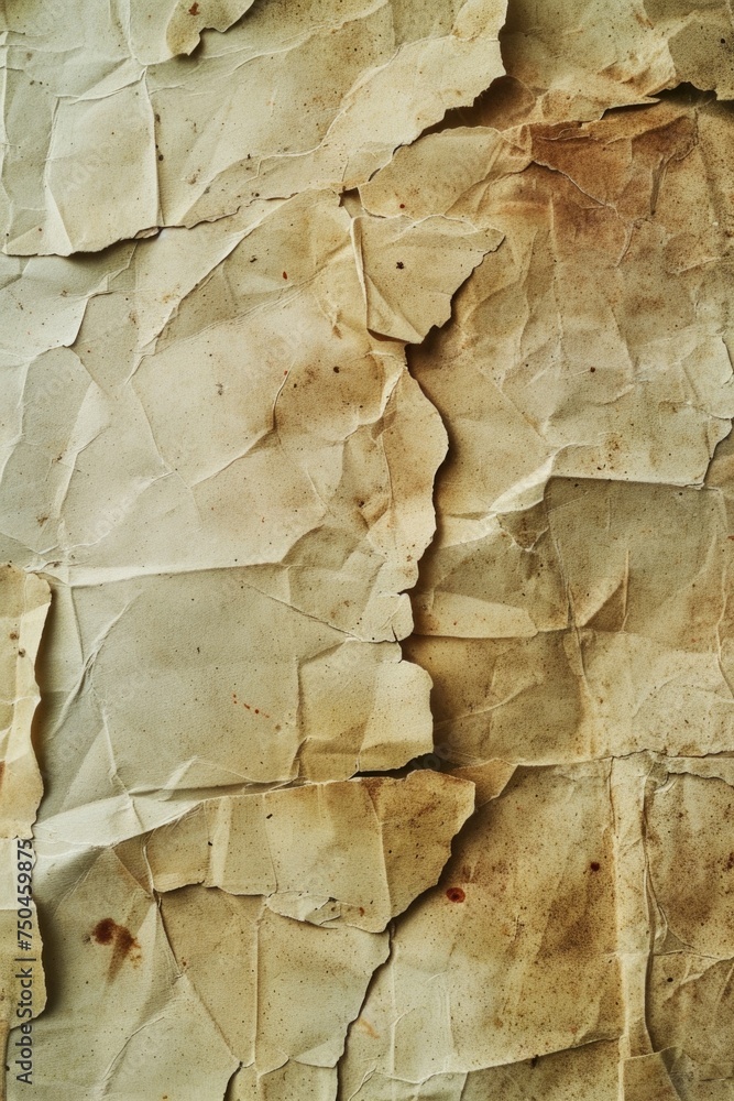 Poster a detailed view of a paper attached to a wall. suitable for office or education concepts
