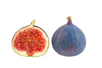 Whole and sliced figs
