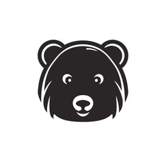 Obraz premium Black bear icon on white background. Logo of bear on light background. Nice teddy bear toy icon.