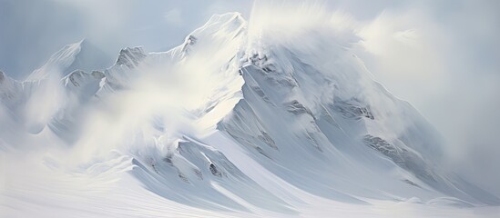 Dramatic Snow Avalanche in the Majestic Berner Alps of Switzerland - obrazy, fototapety, plakaty