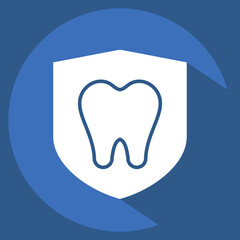 Icon Dental Protection. related to Dental symbol. long shadow style. simple design editable. simple illustration