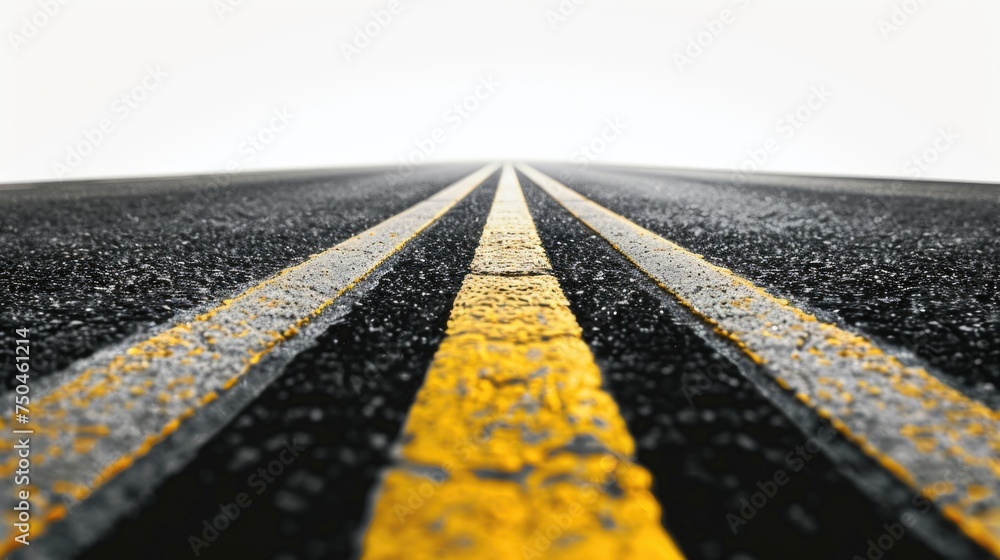 Poster a road with two yellow lines in the middle. suitable for transportation themes