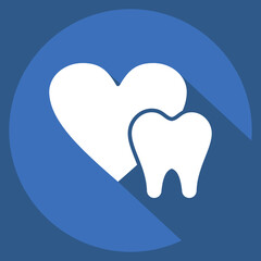 Icon Healthy Teeth. related to Dental symbol. long shadow style. simple design editable. simple illustration