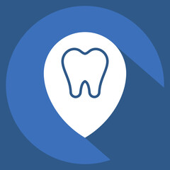 Icon Location. related to Dental symbol. long shadow style. simple design editable. simple illustration