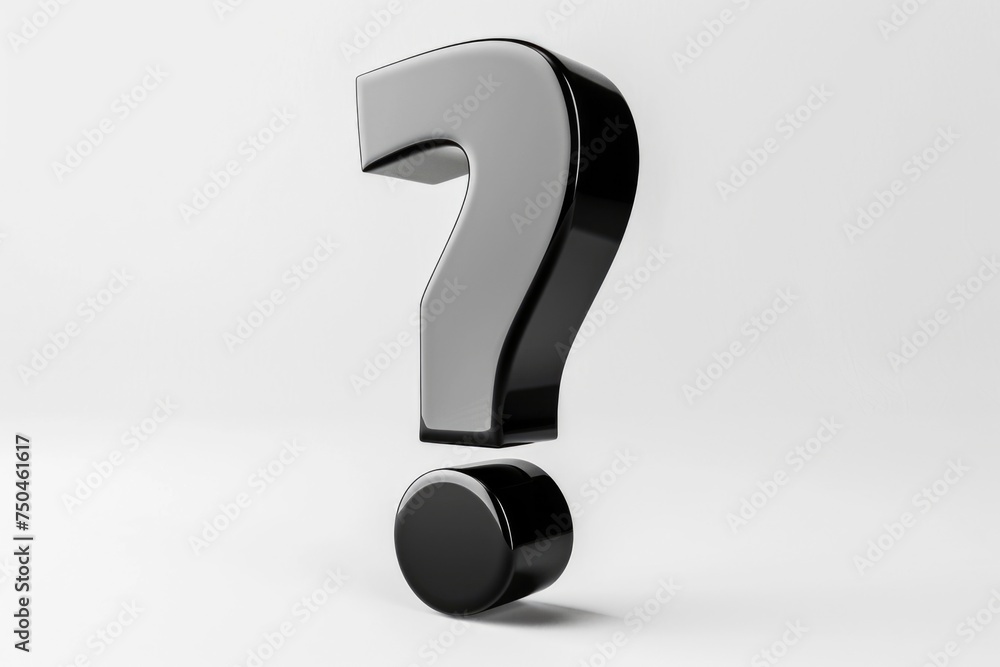 Poster a black and white photo of a question mark, suitable for various projects