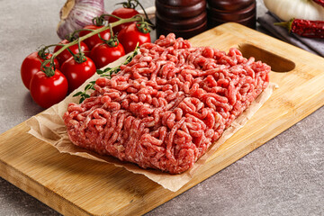 Raw minced beef uncooked meat