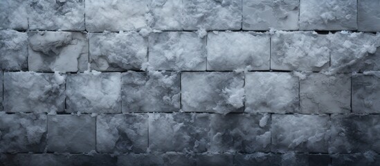 Winter Wonderland: Dark Textured Wall Covered in Fluffy Snow Creates a Serene Abstract Background