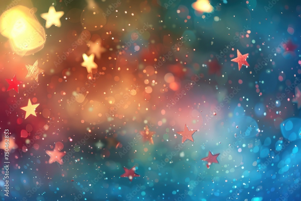 Poster a stunning image of stars flying in the air. perfect for various design projects