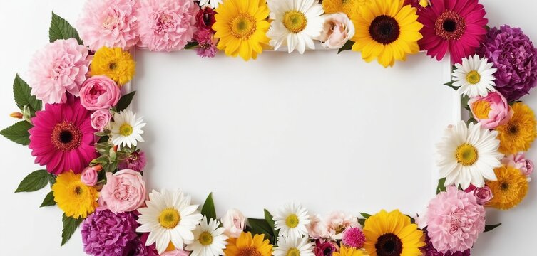 frame made of colorful flowers