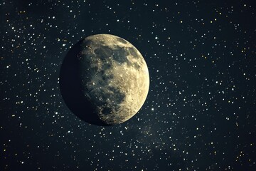 A clear image of the moon in the night sky. Suitable for various projects