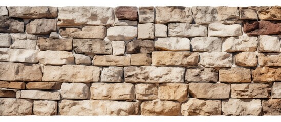 Diverse and Intricate Stone Wall Texture on Clean White Background