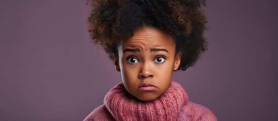 Young Girl Expresses Astonishment and Disgust in Winter Garb with Mother - obrazy, fototapety, plakaty