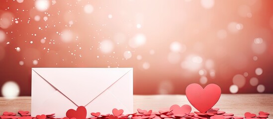 Romantic Envelope with Heart Illustration, Valentine's Day Love Letter Concept