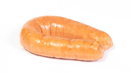Dutch smoked sausage against white background