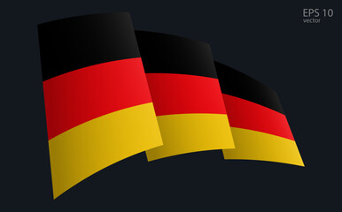 Waving Vector flag of Germany. National flag waving symbol. Banner design element.
