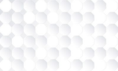 Modern simple octagon texture pattern creative design. White and grey honeycomb geometric texture for poster, advertising, cover, banner, presentation, flyer.
