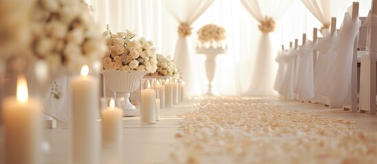 Elegant White Candle Display for Romantic Wedding Ceremony Ambiance