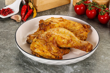Roasted chicken leg with spices