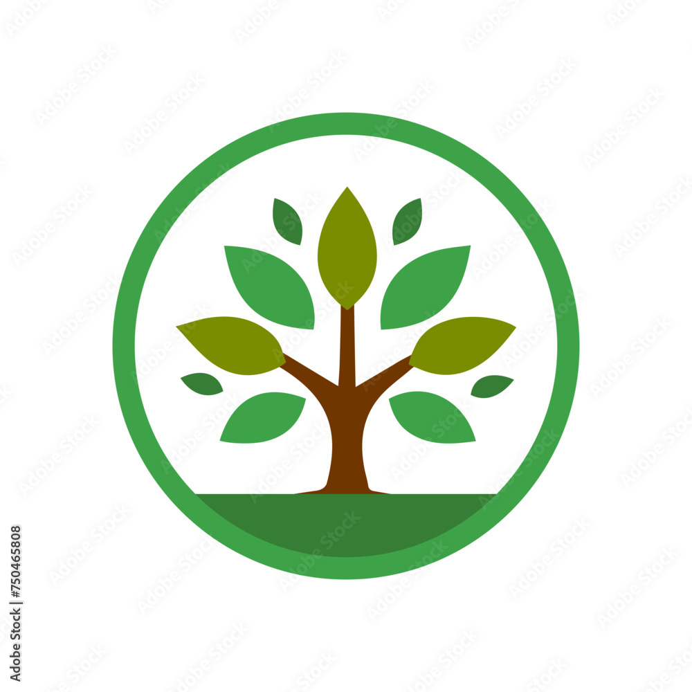 Poster tree icon. abstract tree symbol. concept of caring for a green environment.