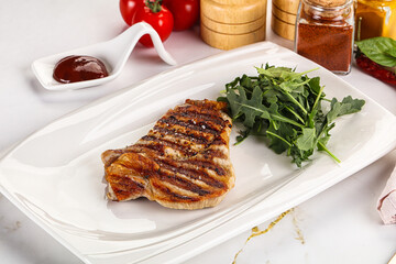 Delicous grilled pork meat steak