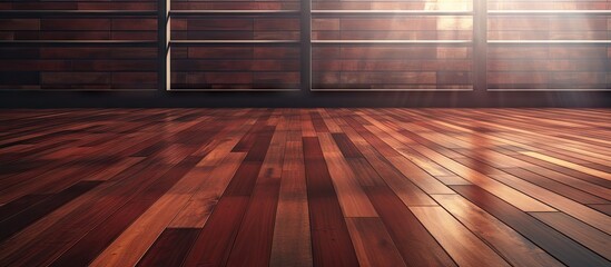 Radiant Light Filtering Through Elegant Rosewood Flooring Planks