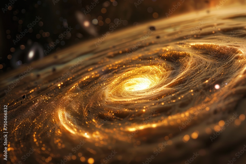 Wall mural abstract formations resembling planetary orbits and cosmic trajectories against a backdrop of swirli