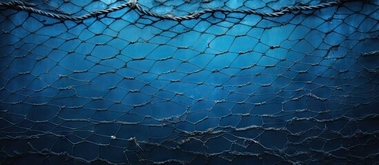 Weathered Fishing Net Frays on Deep Blue Waters, Symbolizing Endurance and Sustainability - 750466878