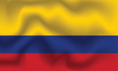 Flat Illustration of Colombia flag. Colombia national flag design. Colombia wave flag.
