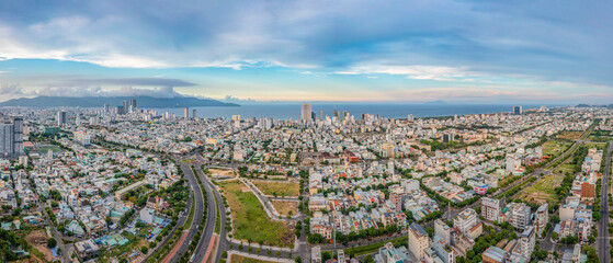 Aerial view of Da Nang city, Vietnam 