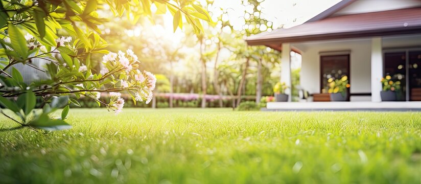Tranquil Home Oasis Surrounded by Lush Garden Greenery and Fresh Blooms