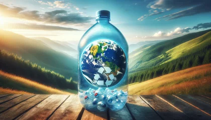 Fotobehang Earth in a Bottle  Recycling for a Better World © tong4130