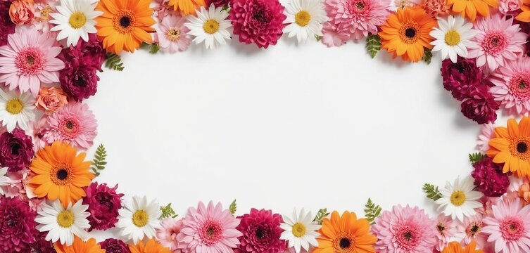frame made of colorful flowers