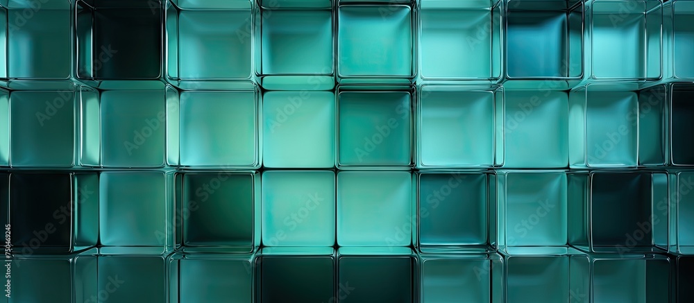 Poster Mesmerizing Wall of Glass Blocks Creating a Futuristic and Elegant Background Display