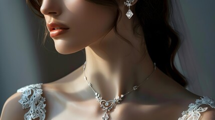 Diamond jewelry on the human model